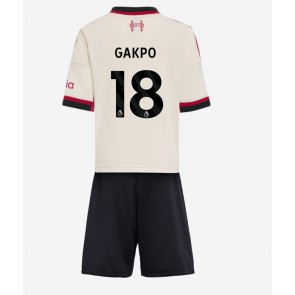 Liverpool Cody Gakpo #18 Bortaställ Barn 2025-26 Kortärmad (+ Korta byxor)